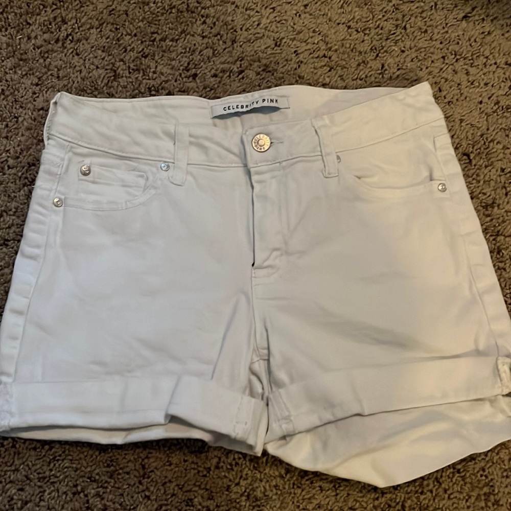 White Jean Shorts